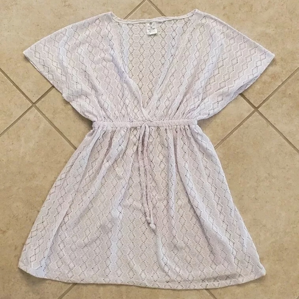 Women's Necessity Crochet Overlay Swimsuit Cover Up Size XL White